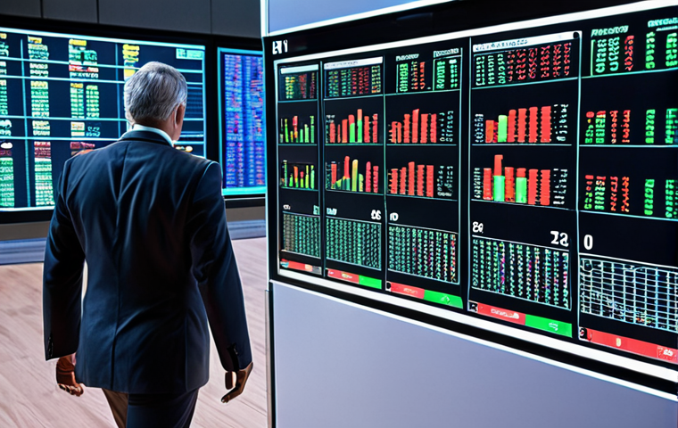 **Prompt:** A bustling stock market floor reimagined with holographic AI interfaces overlaying traditional ticker boards. Analysts in modern business attire are consulting data streams projected by AI algorithms, making rapid investment decisions. The scene should convey both the speed and analytical power of AI in today's financial markets.